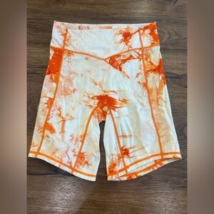 Balance Athletica Vitality Bike Shorts Orange Tie Dye Size M